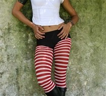 Colored White Striped Tights
