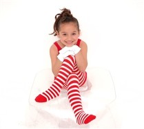 Colorful White Striped Kids Tights