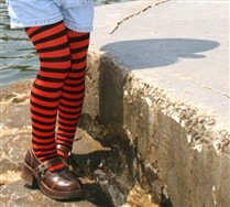 Colored Black Striped Kids Tights