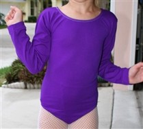 Long Sleeve Scoop Neck Kids Leotard and Hosiery
