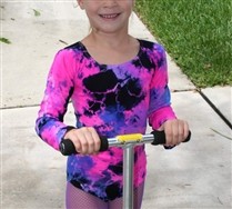 Colorful Splash Color Long Sleeve Scoop Neck Kids Leotard