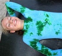 Colored Splash Color Turtle Neck Leotard