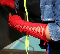 Fishnet Lace Fingerless Gloves and Hosiery