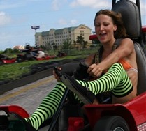 Colored Black Striped Thigh Highs