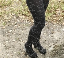 Colored Plus Sized Splash Metallic Tights