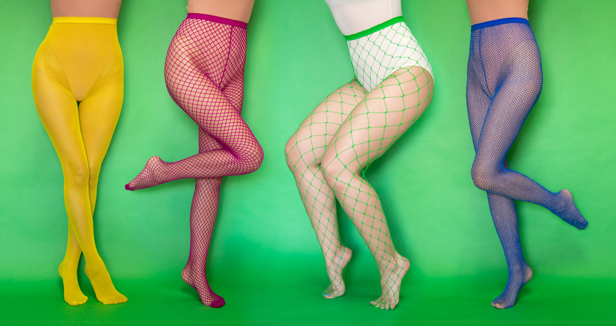 Classic Fishnet Texture Tights in Modern Colors