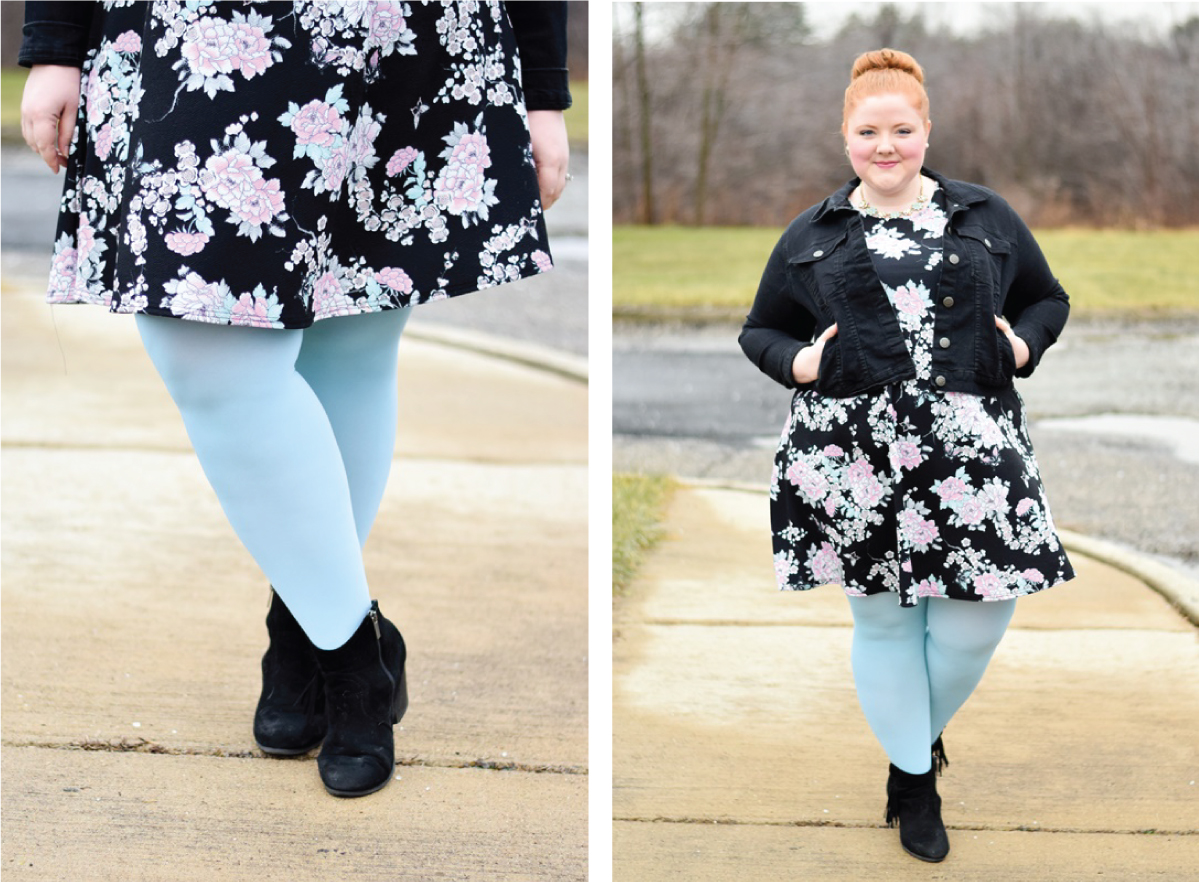 How to Style Plus Size Colored Tights 