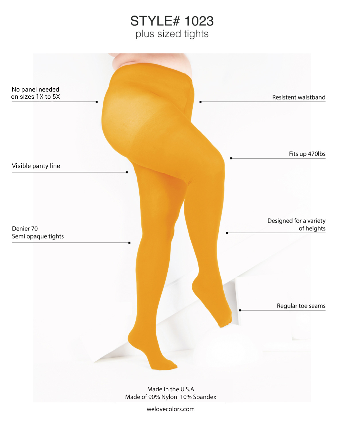 Yellow Tights for Women Soft and Durable Opaque Pantyhose Tights