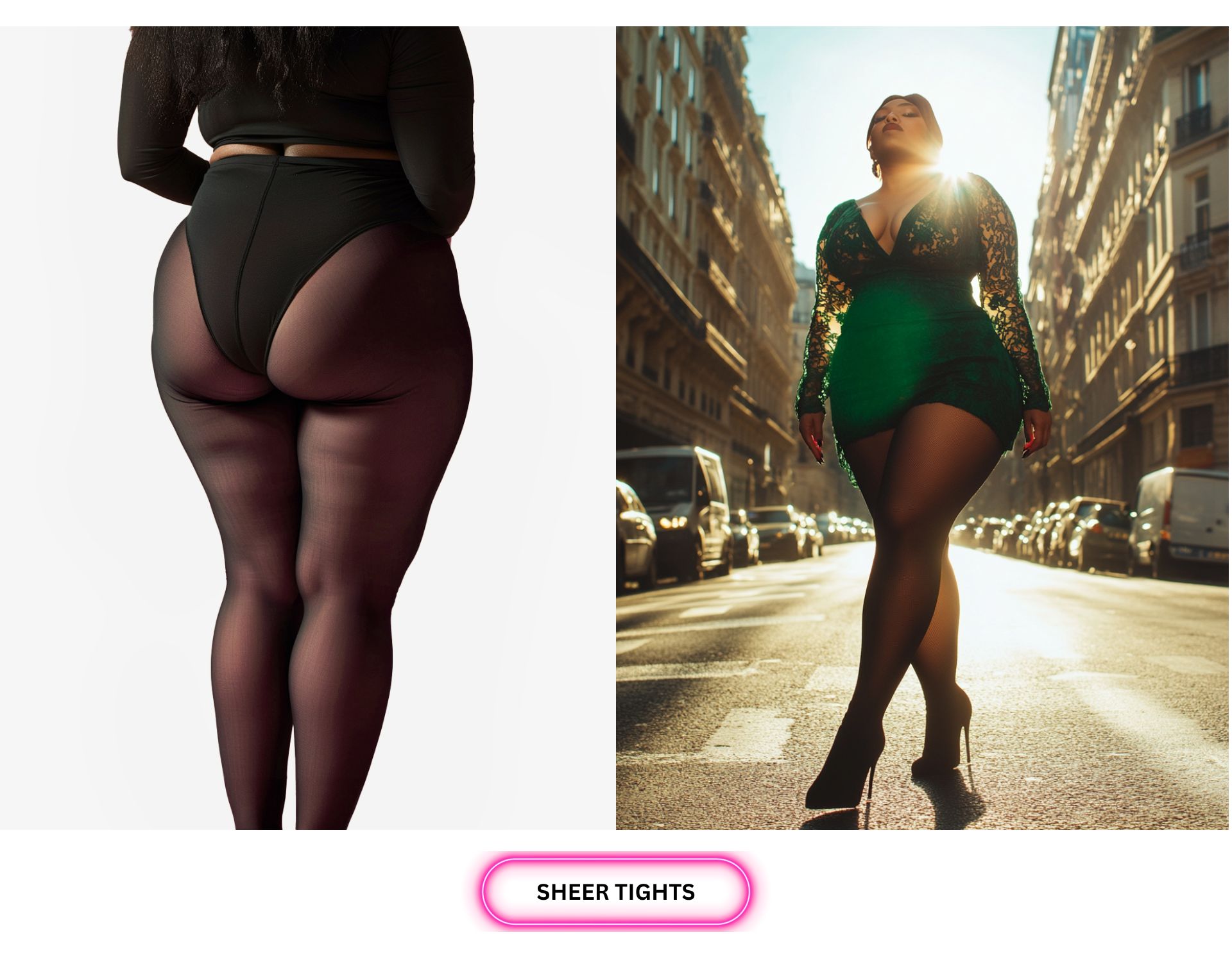 Plus Size Black Sheer Tights