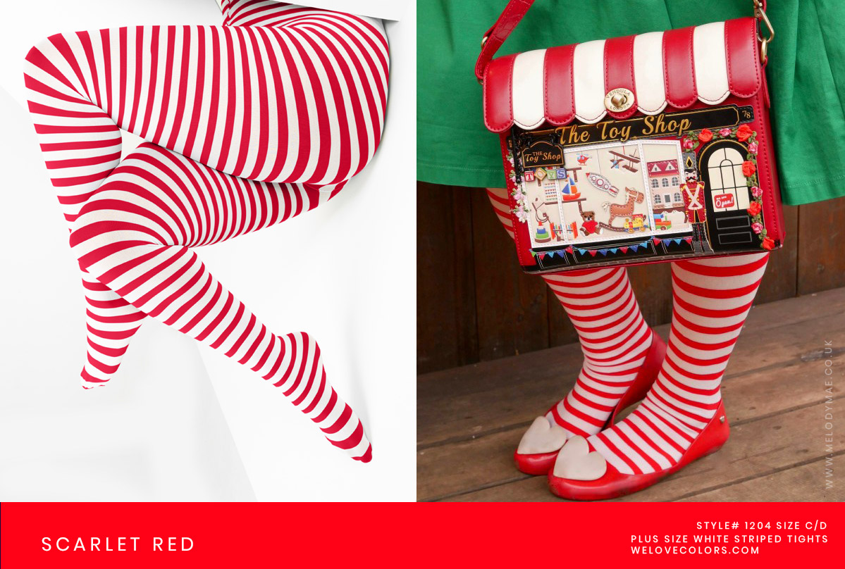 Red & White Striped Tights, Adult, Plus Size
