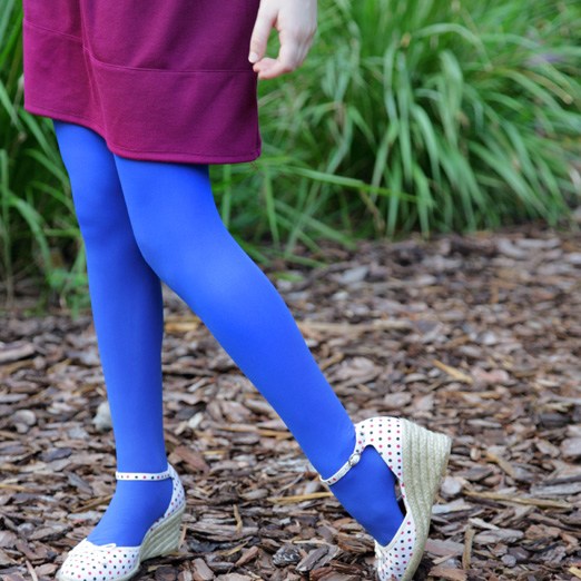 Microfiber childrens blue tights.