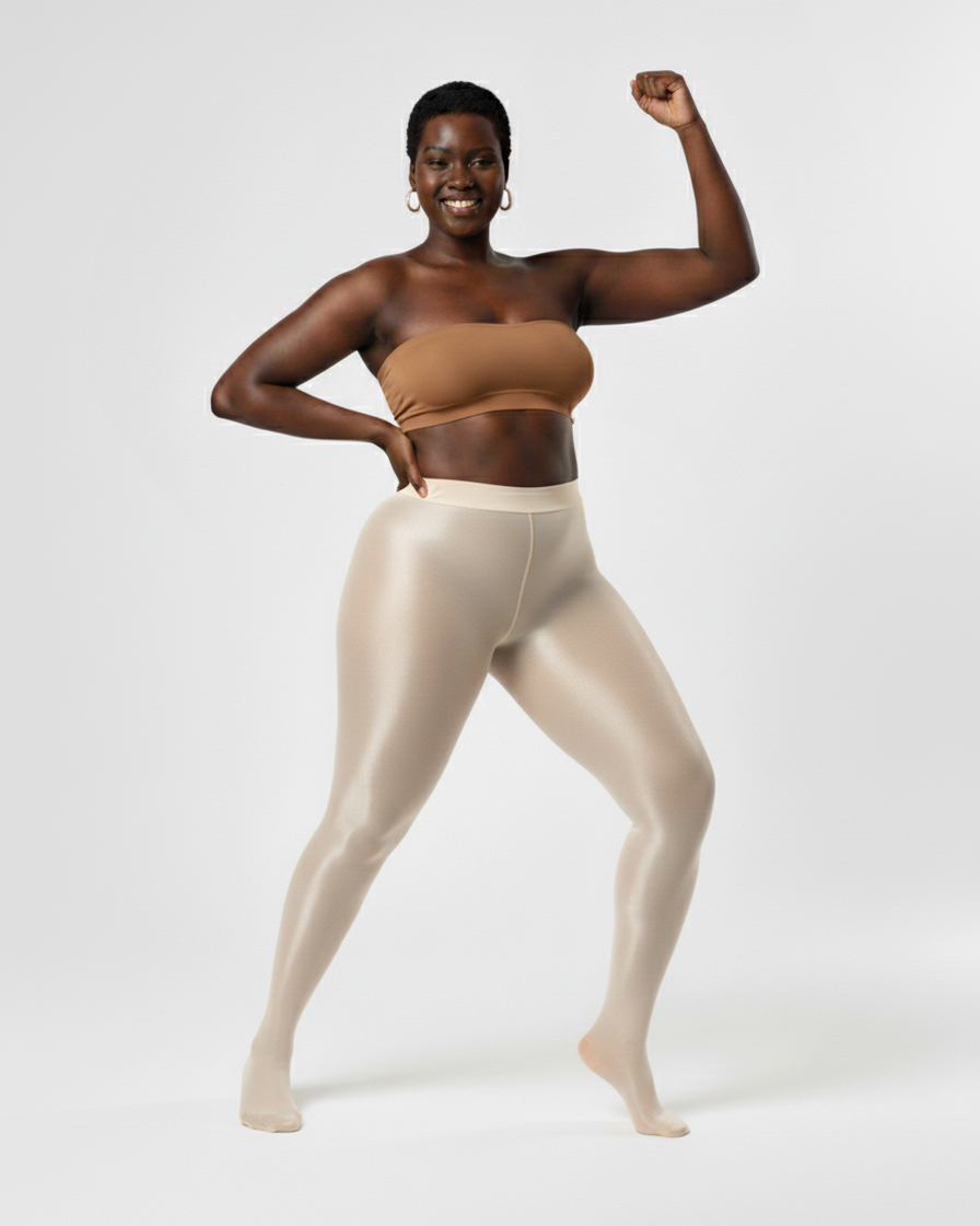 Ivory 1003 Sheer Oily Glossy Tights Ivory