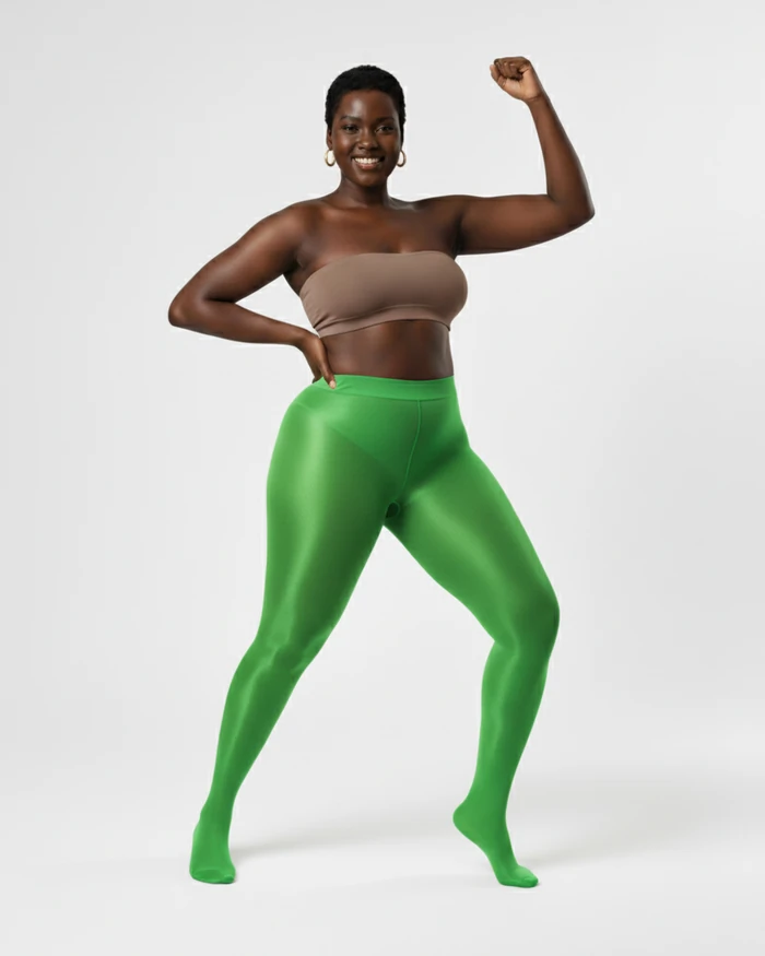Kelly Green 1003 Sheer Oily Glossy Tights Kelly Green.Webp