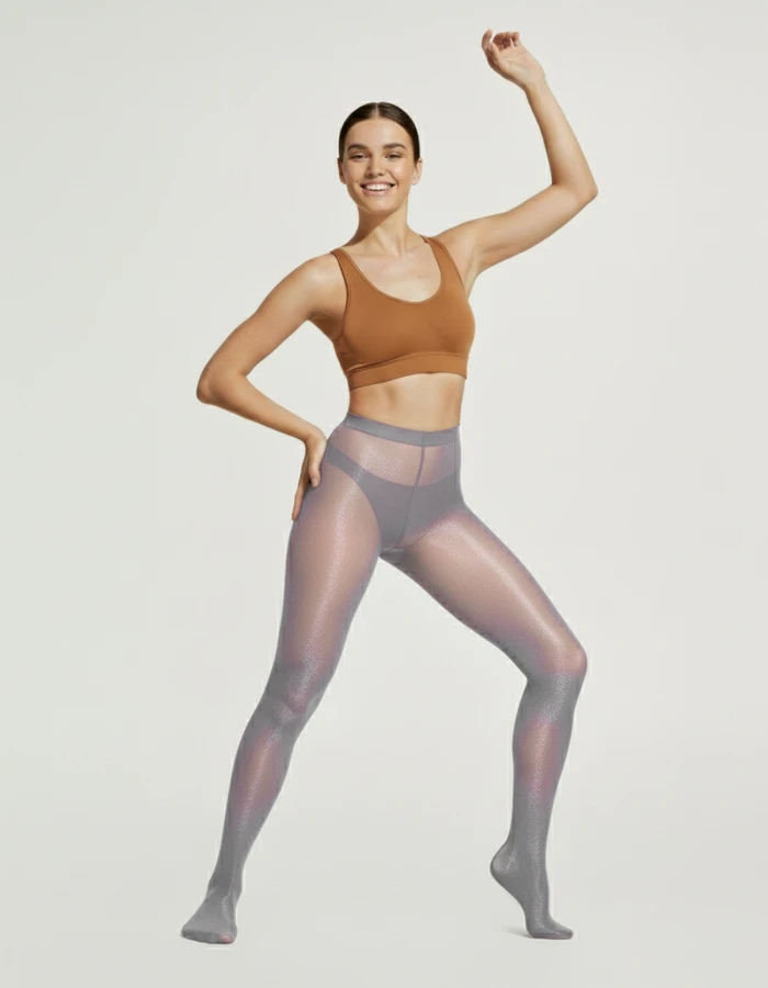 Light Grey 1003 Sheer Oily Glossy Tights Light Grey Nodefines.Webp