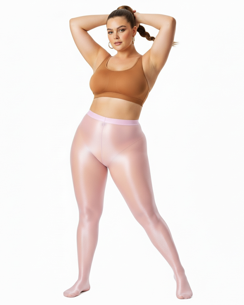 Light Pink 1003 Sheer Oily Glossy Tights Light Pink