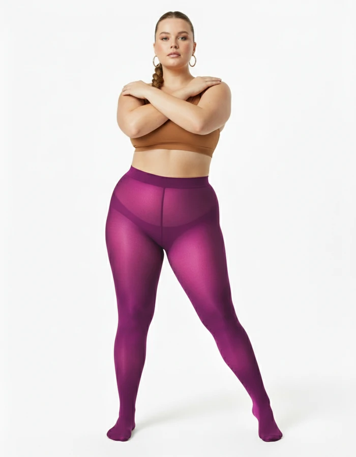 Magenta 1003 Sheer Oily Glossy Tights Magenta Nodefines.Webp