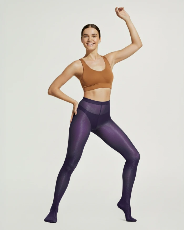1003 Sheer Oily Glossy Tights Purple Nodefines.Webp