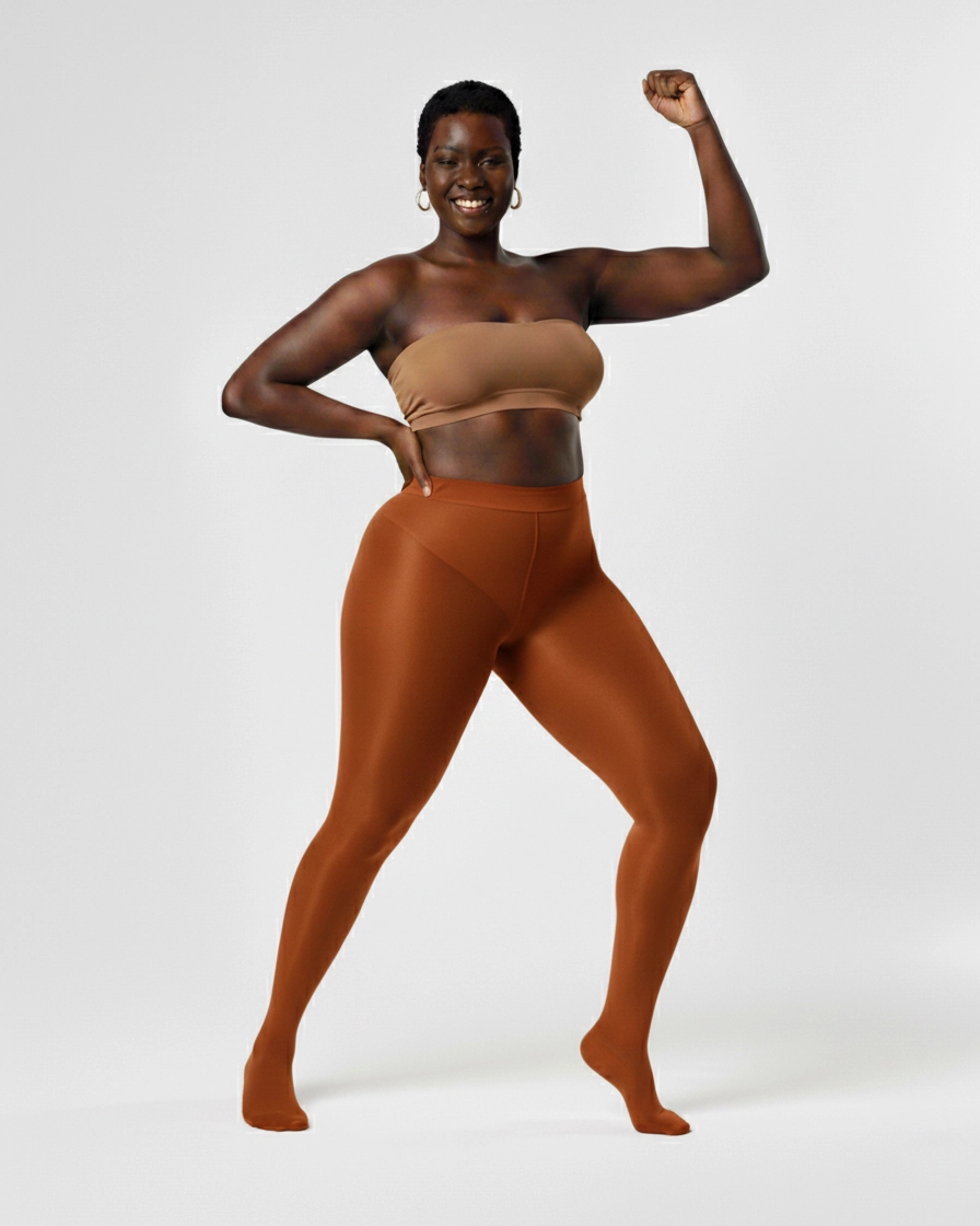 Rust 1003 Sheer Oily Glossy Tights Rust.Webp