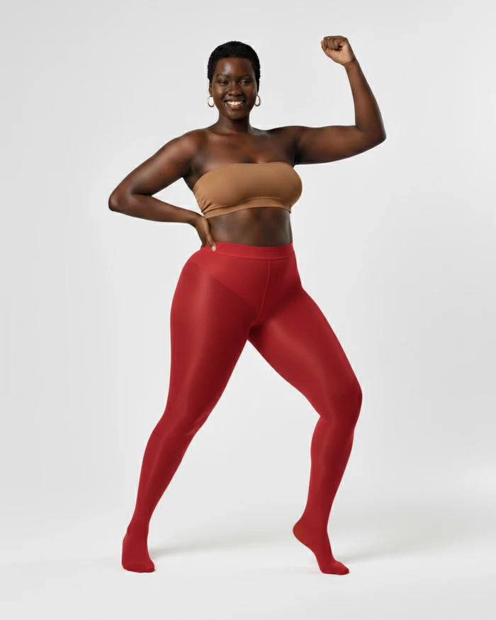 Scarlet Red 1003 Sheer Oily Glossy Tights Scarlet Red Nodefines.Webp