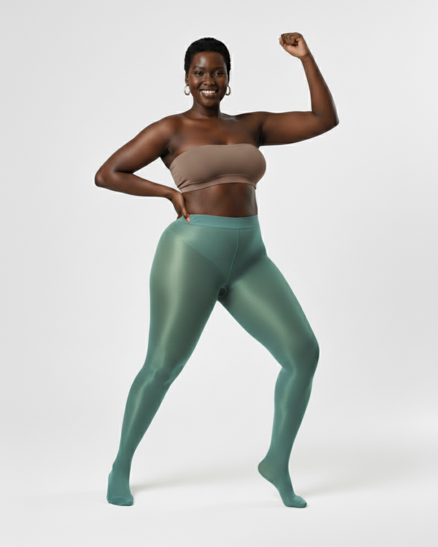 Scout Green 1003 Sheer Oily Glossy Tights Scout Green