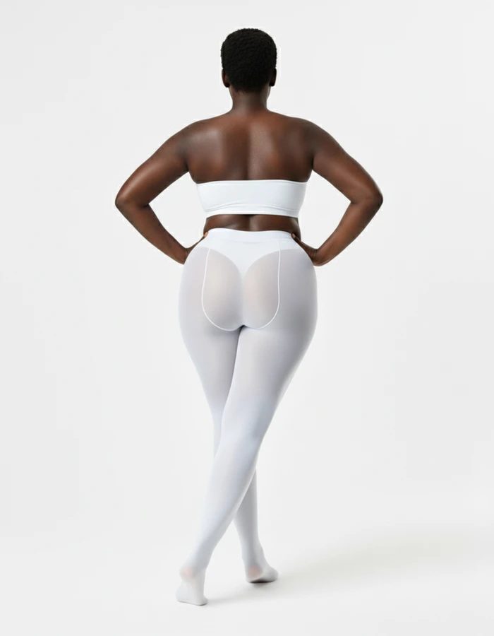 White 1003 Sheer Oily Glossy Tights White Nodefines.Webp