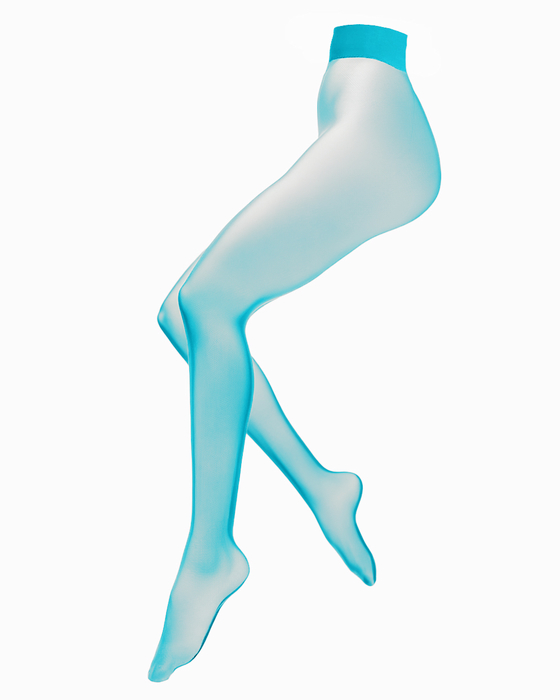 1004 Neon Blue Sheer Pantyhose Stockings Tights