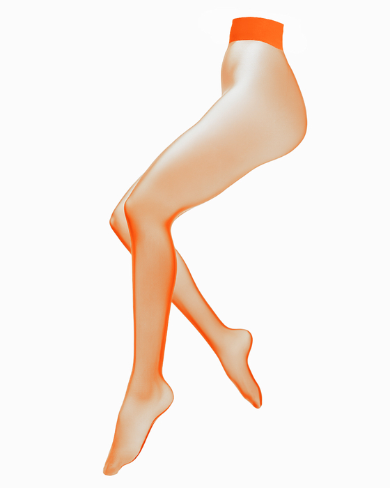 1004 Neon Orange Sheer Pantyhose Stockings Tights