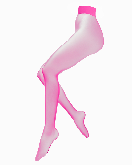 1004 Neon Pink Sheer Pantyhose Stockings Tights