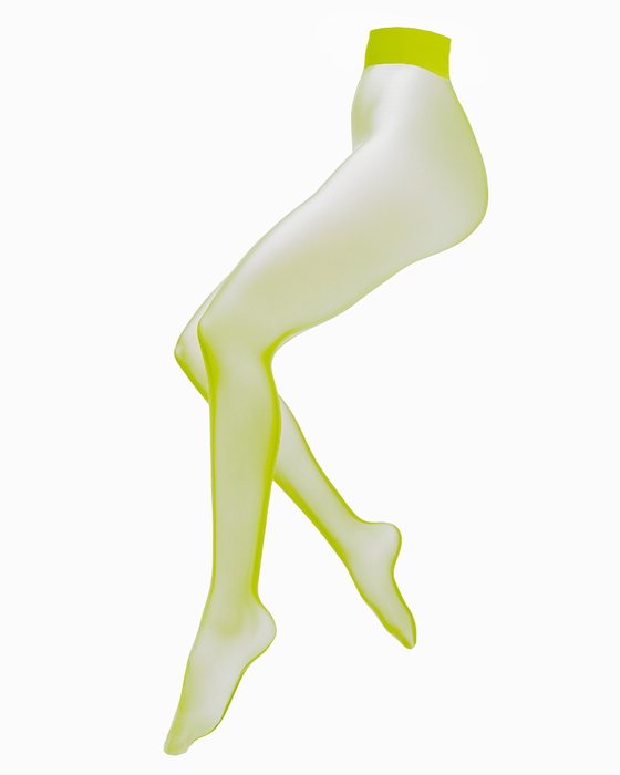 1004 Neon Yellow Sheer Pantyhose Stockings Tights