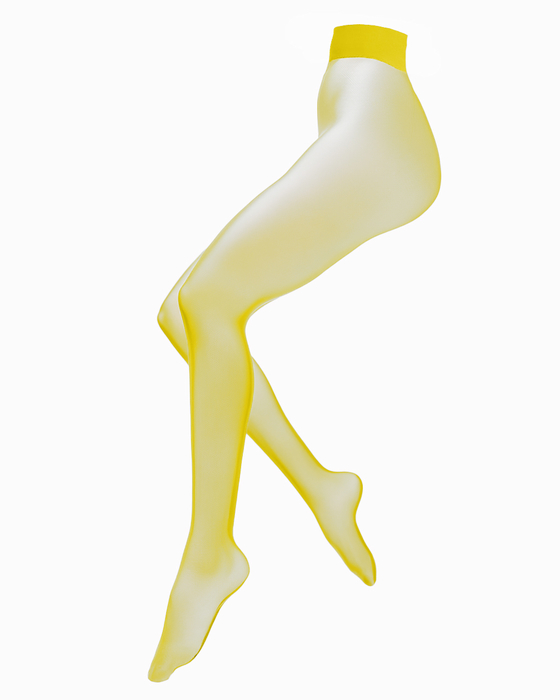 1004 Yellow Sheer Pantyhose Stockings Tights