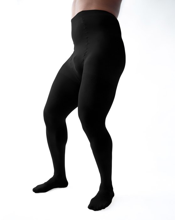 1008 M Black Male Opaque Plus Size Tights_