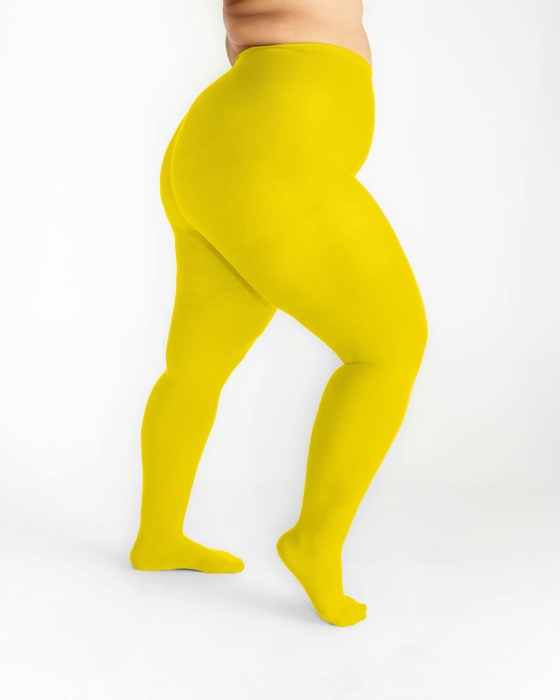 High Waist Spandex Leggings Stretch Pants - Yellow by NancyBrandy