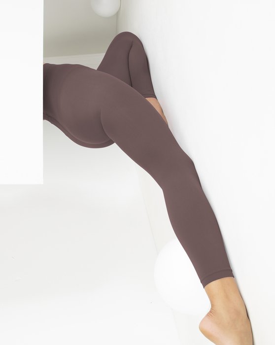 Mocha Microfiber Ankle Length Footless Tights Style# 1025