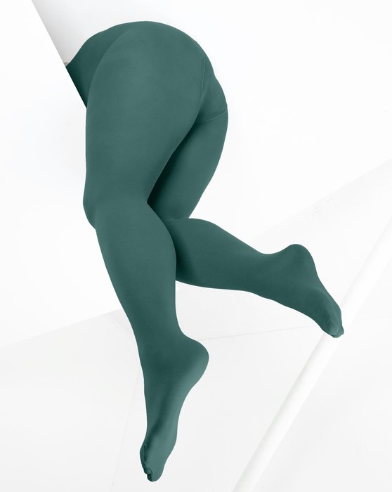 1053 Spruce Green Color Opaque W Microfiber Tights