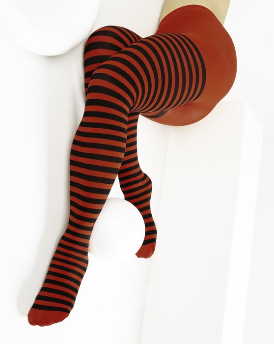 Scarlet Red Womens Black Striped Tights Style# 1201 | We Love Colors