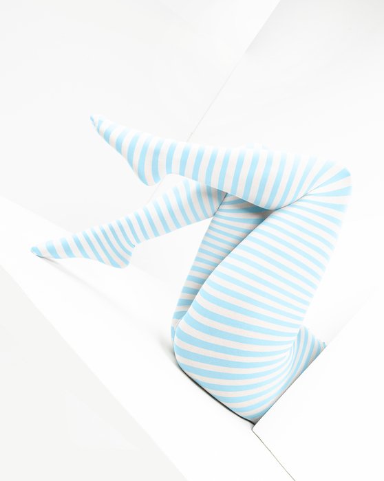 Aqua 1204 Aqua White Stripes Plus Size Tights