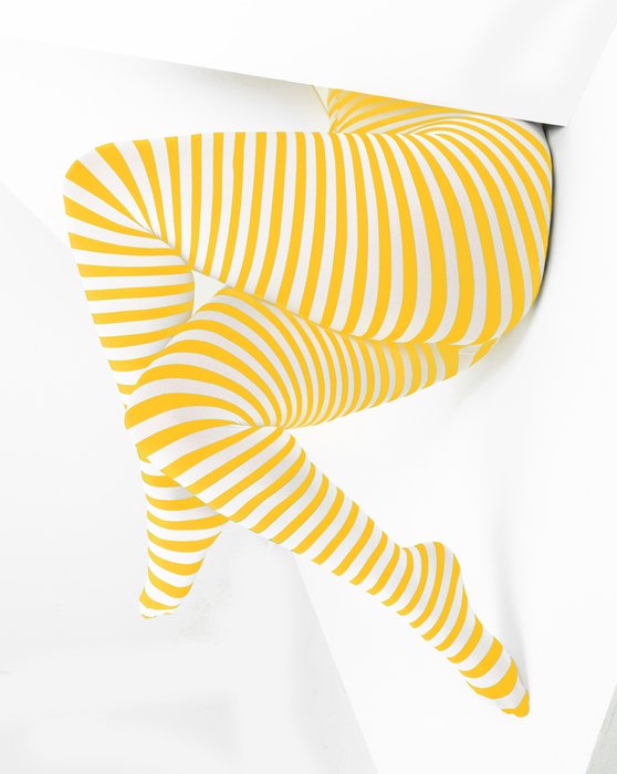 1204 Gold Plus Sized Striped Tights