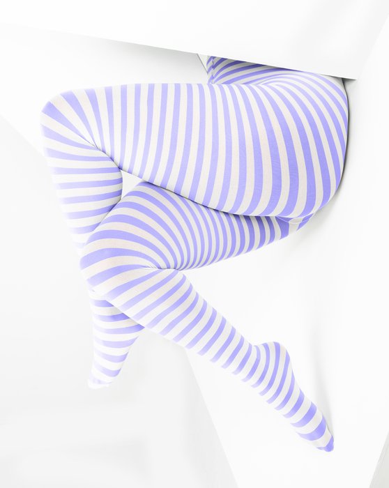 Lilac 1204 Lilac White Stripes Plus Size Tights