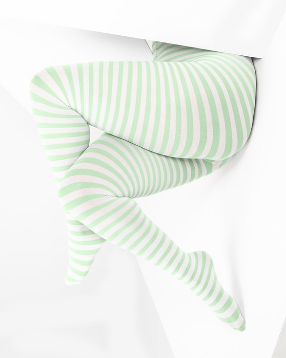 plus size green and white striped tights