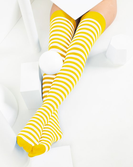 black and yellow thigh high socks