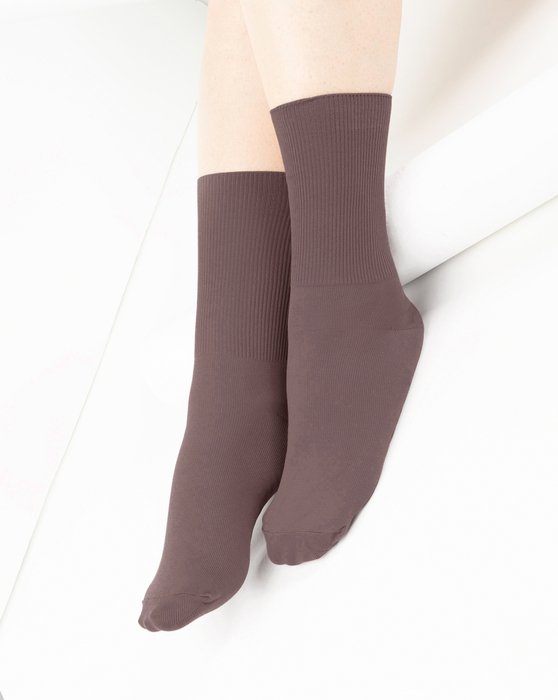 Mocha Nylon Socks Style# 1551 | We Love Colors