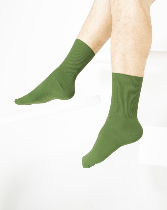 Olive Green Nylon Socks Style# 1551 | We Love Colors