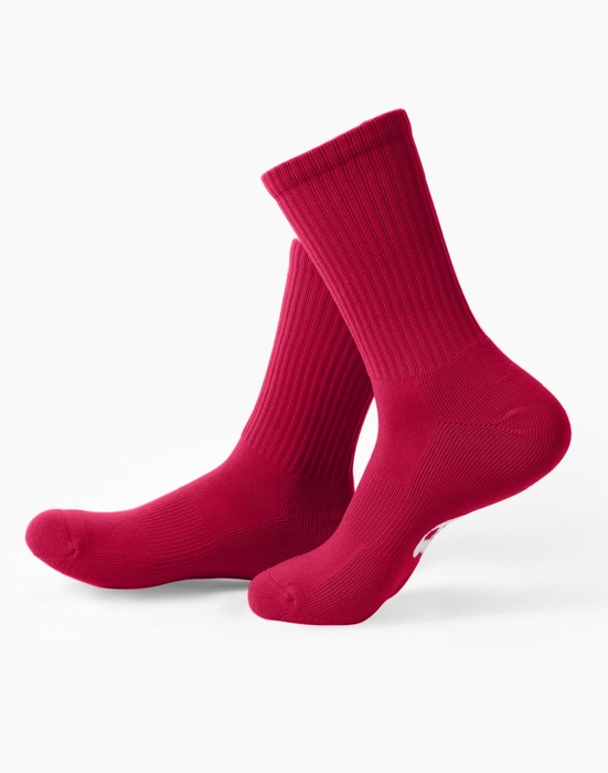 Red Womens Sport Crew Socks Style# 1552 | We Love Colors