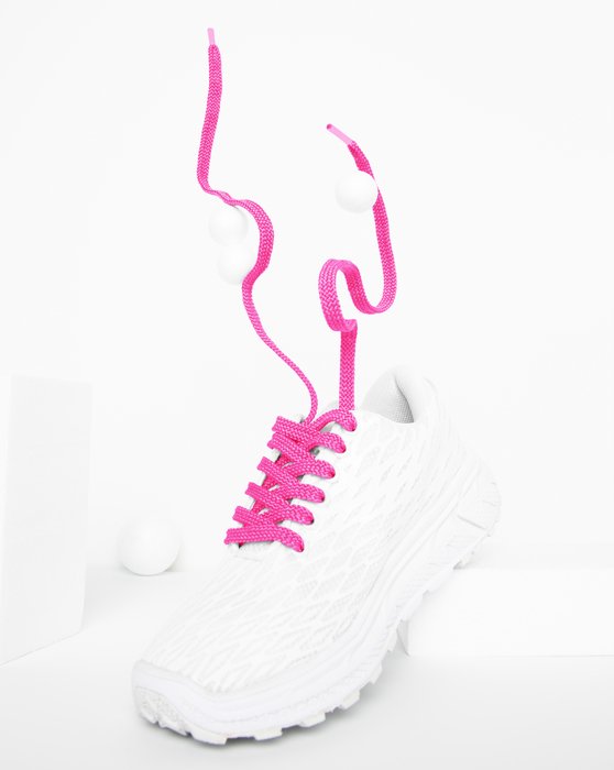 Neon Pink Flat Shoelaces Style# 3002 | We Love Colors