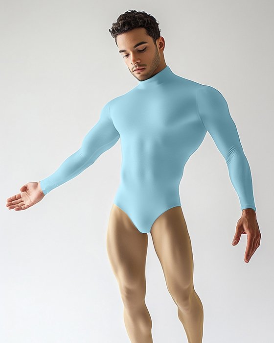 5004 M Aqua Mockneck Leotard