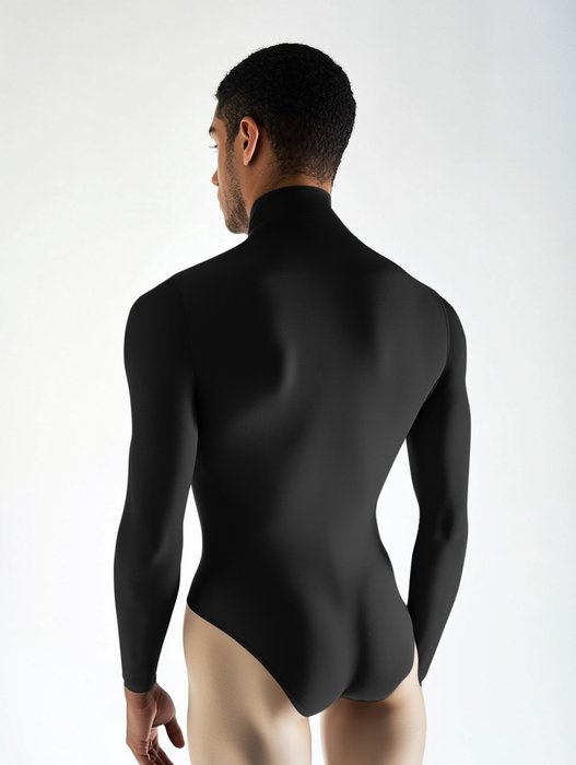 5004 M Black Mockneck Leotard