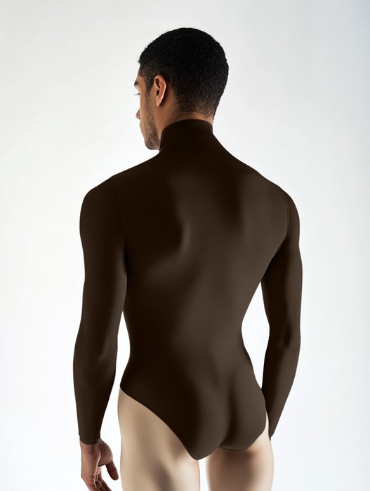 5004 M Brown Mockneck Leotard