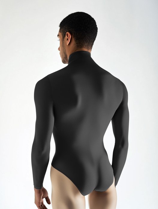 5004 M Charcoal Mockneck Leotard