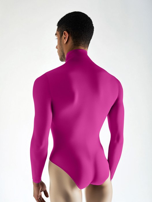 5004 M Fuchsia Mockneck Leotard