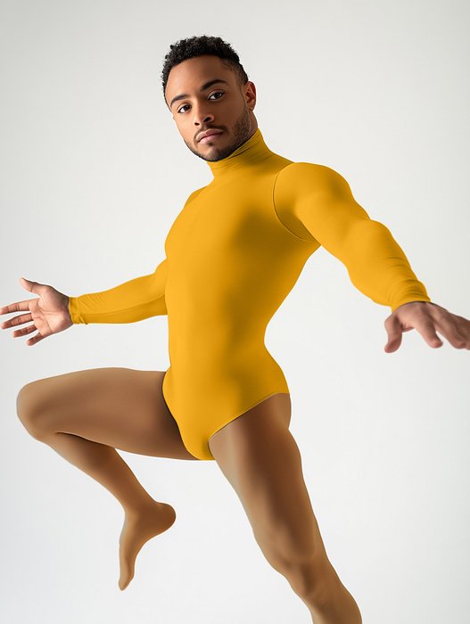 5004 M Gold Mockneck Leotard